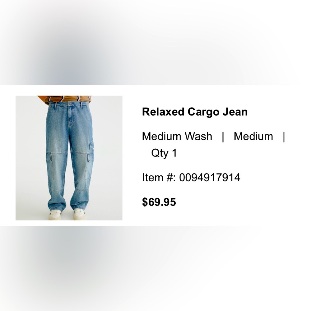 Aéropostale relaxed cargo jeans, men’s medium, blue